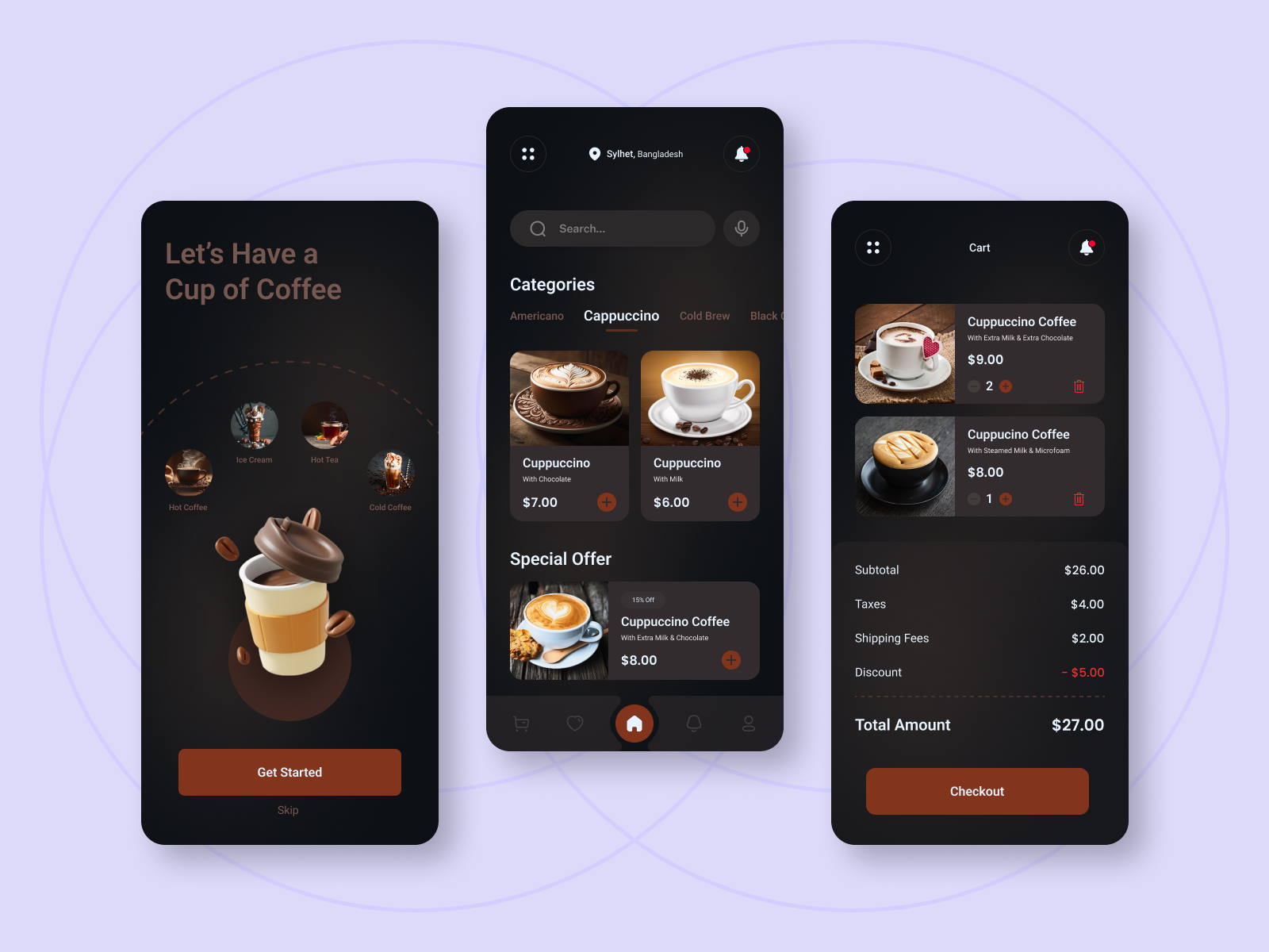 Coffee Shop Mobile App by Mahmudul Hasan on Dribbble