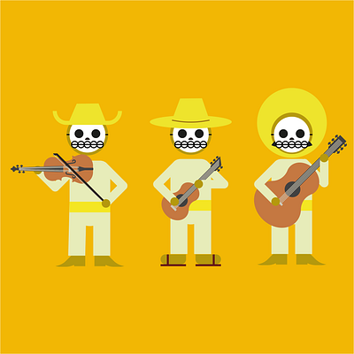 Trio Huasteco day dead huasteca illustration muertos of trio xantolo