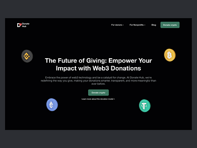 crypto charity donation landing page design figma landingpage ui web3