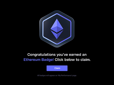 Ethereum Badge 3d animated award badge claim competition cool crypto ethereum exchange exciting flat motion reward spline ui web website