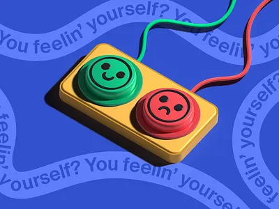 You feelin’ yourself? 3d 3dart b3d blender button c4d colorful cute design face happy illustration mechanical nes render sad simple tech vector wure