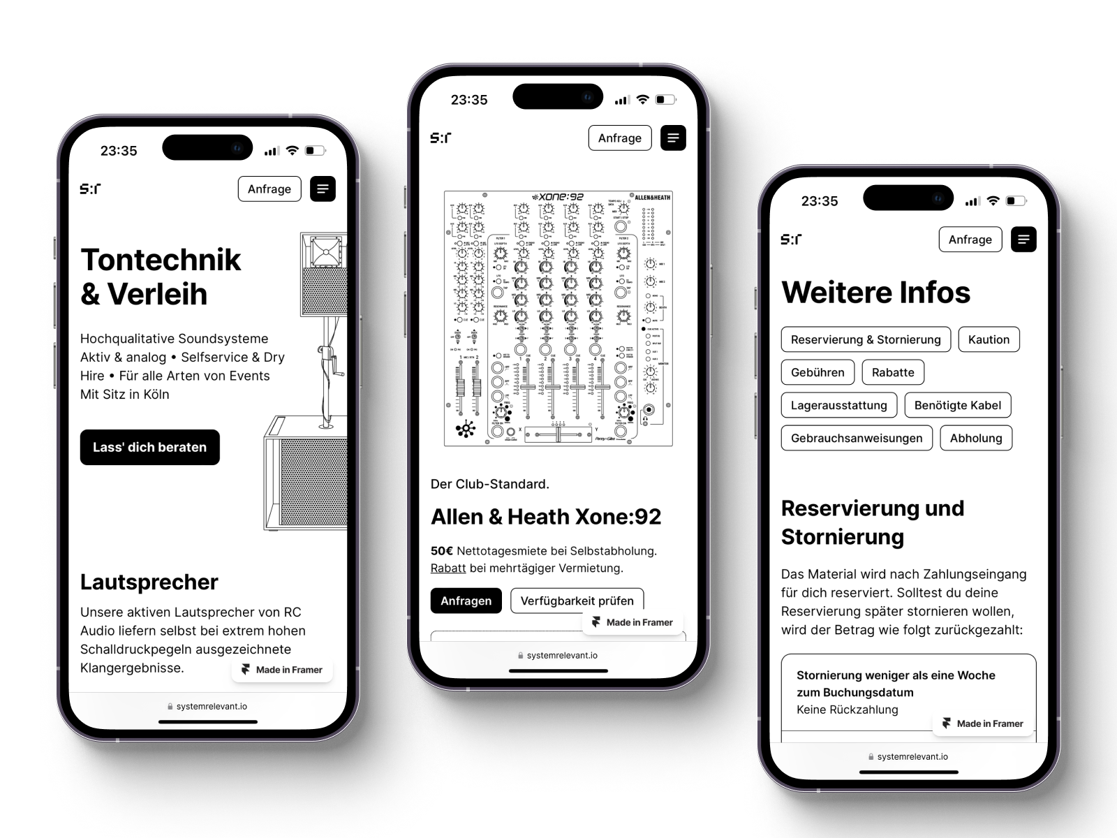 mobile website for sound system rental illustration landingpage minimal mobile product product page responsive shop web shop webdesign website