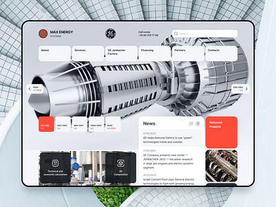 Corporate site design desktop design energy system product design ui ui design web web design