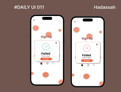 #Daily ui 011 - success and error flash message. app ui