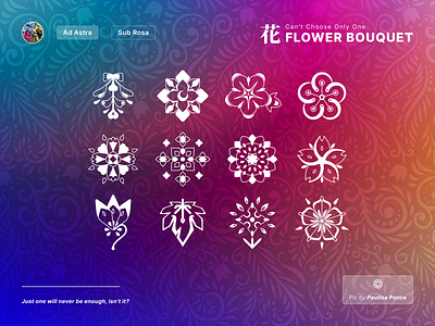 Fantasy Flower Symbol Day - Flower Bouquet abstract app branding colorful concept design fantasy flat flower gradient graphic design icon illustration logo rainbow simple symbol ui vector