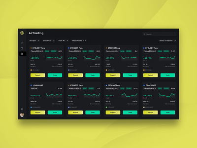 Crypto Dashboard UI UX Design for AI Trading Bots Web3 App DeFi ai banking crypto crypto trading cryptocurrency defi extej finance financial app fintech investing app investment saas trading trading bots ui ux wallet web app web design web3