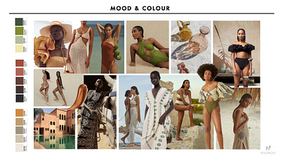 Swimwear Concept Building color palette concept design moodboard social media