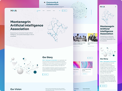 Maia Website UI-UX Design 2023 ai ai community clean ui creative design development education figma design illustration maia montenegro research ui ux website design