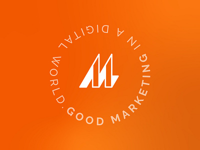 Mission Martech Logo Design 3d brand branding clean data design graphic design help illustration logo marketing martech minimal mission orange vector