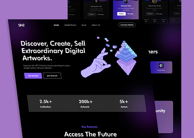 NFT Landing Page blockchain crypto desktop ethereum figma landingpage minimal nft ui ux website