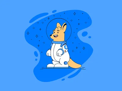 Lachlan the Kangaroo - PHEEDLOOP Character Design animal astronaut blue cartoon cartoon character character character design cute flat freelancer illustration kangaroo mascot opentowork space