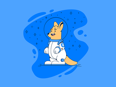 Lachlan the Kangaroo - PHEEDLOOP Character Design animal astronaut blue cartoon cartoon character character character design cute flat freelancer illustration kangaroo mascot opentowork space