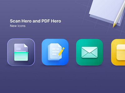 New Icon Set for Scan Hero and PDF Hero apps aso branding graphic design iconsdesign illustration vector