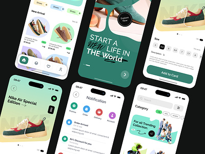 Shoes Store Mobile App app design app development app product appui creative app e commerce mobileapp nike shoe online shopping productdesign shoe app