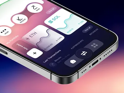 Crypto wallet mobile app visualization 3d application banking btc crypto dark eth finance mobile money ui ux visualization wallet