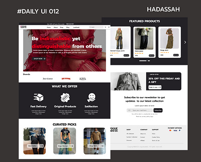 #Daily ui 012 - e-commerce landing page design ui