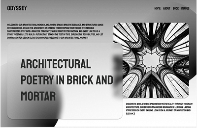 Landing Page for a Architecture website architecture black and white blurred clean dailyui minimal ui