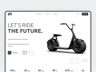 Electric Cycle Landing Page branding design electric cycle landingpage typography ui ux webpage