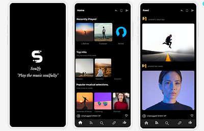 Soulfy-The Music Player app branding design logo ui