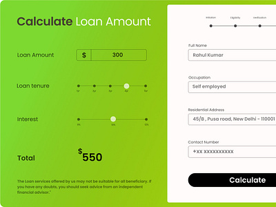 #dailyUI004 Loan Calculator Prompt dailyui design figma landing page responsive web design website