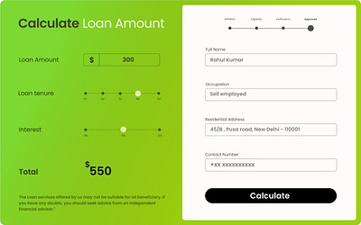 #dailyUI004 Loan Calculator Prompt dailyui design figma landing page responsive web design website