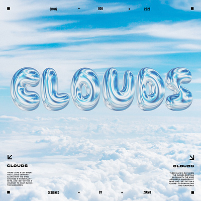 COVER ART TEMPLATE 006 | CLOUDS - DESIGNED BY @a.ziamo album cover branding design graphic design illustration logo photoshop typography ui vector