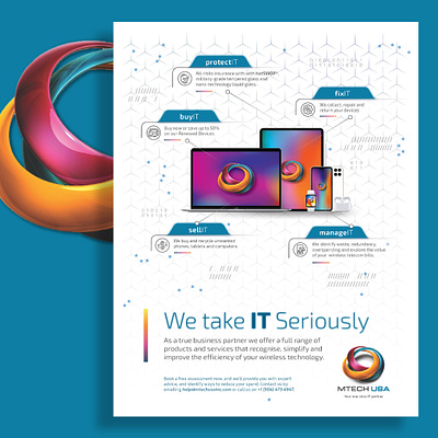 Mtech - We take IT seriously advertisement design graphic design