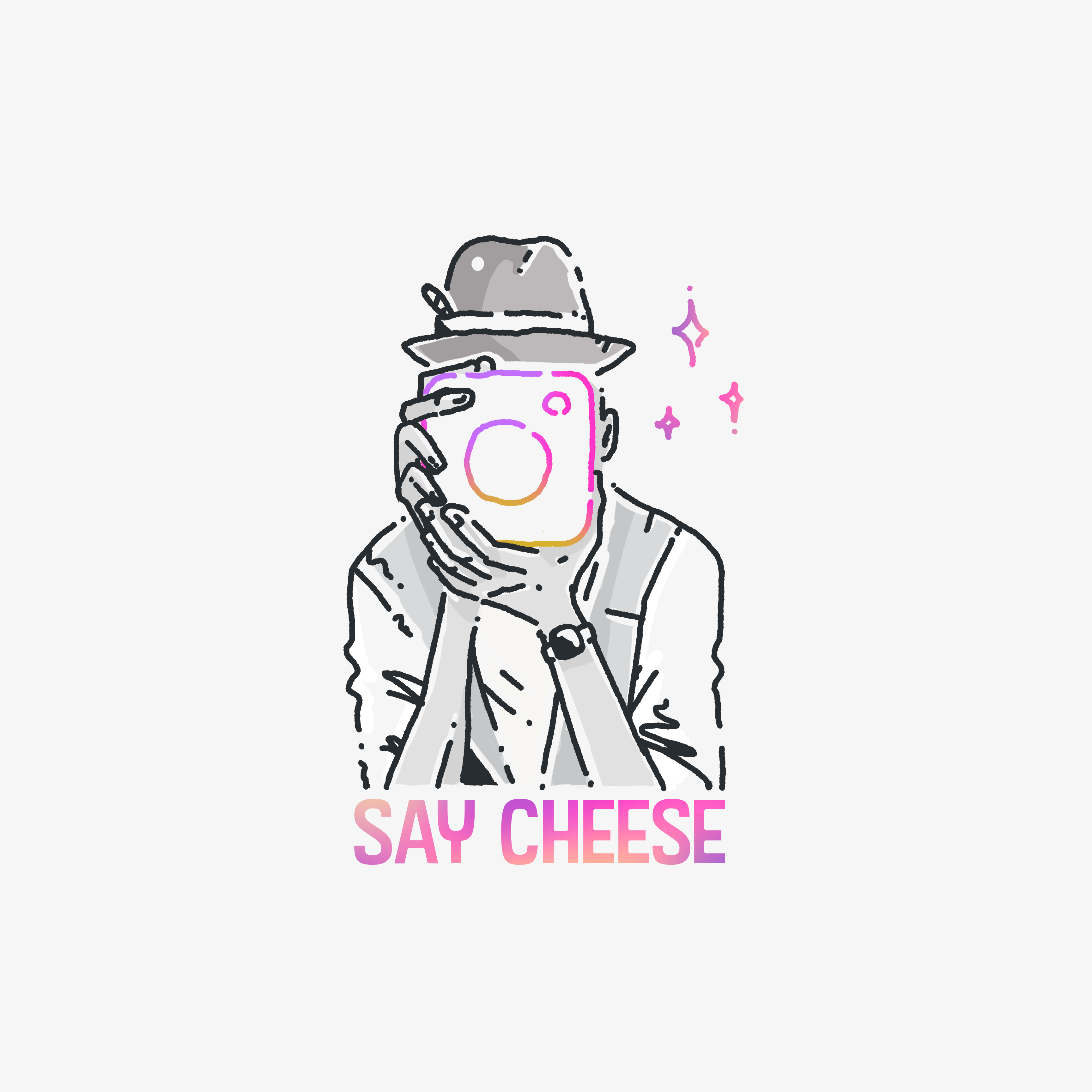 Say Cheese camera cheese insta instagram lens model photo photographer photography polaroid pose procreate say cheese social social media