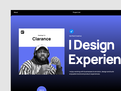 —a Spotify-inspired hero section for my portfolio clarance design hero portfolio spotify ui