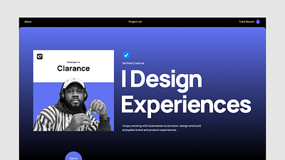 —a Spotify-inspired hero section for my portfolio clarance design hero portfolio spotify ui