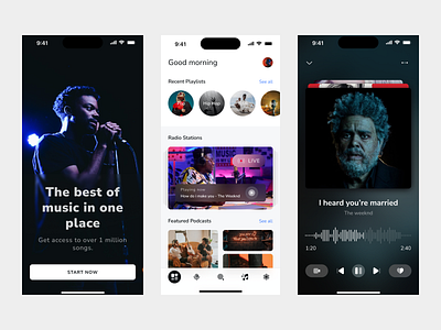 Music App app clean design minimal music app music player radio app ui ux