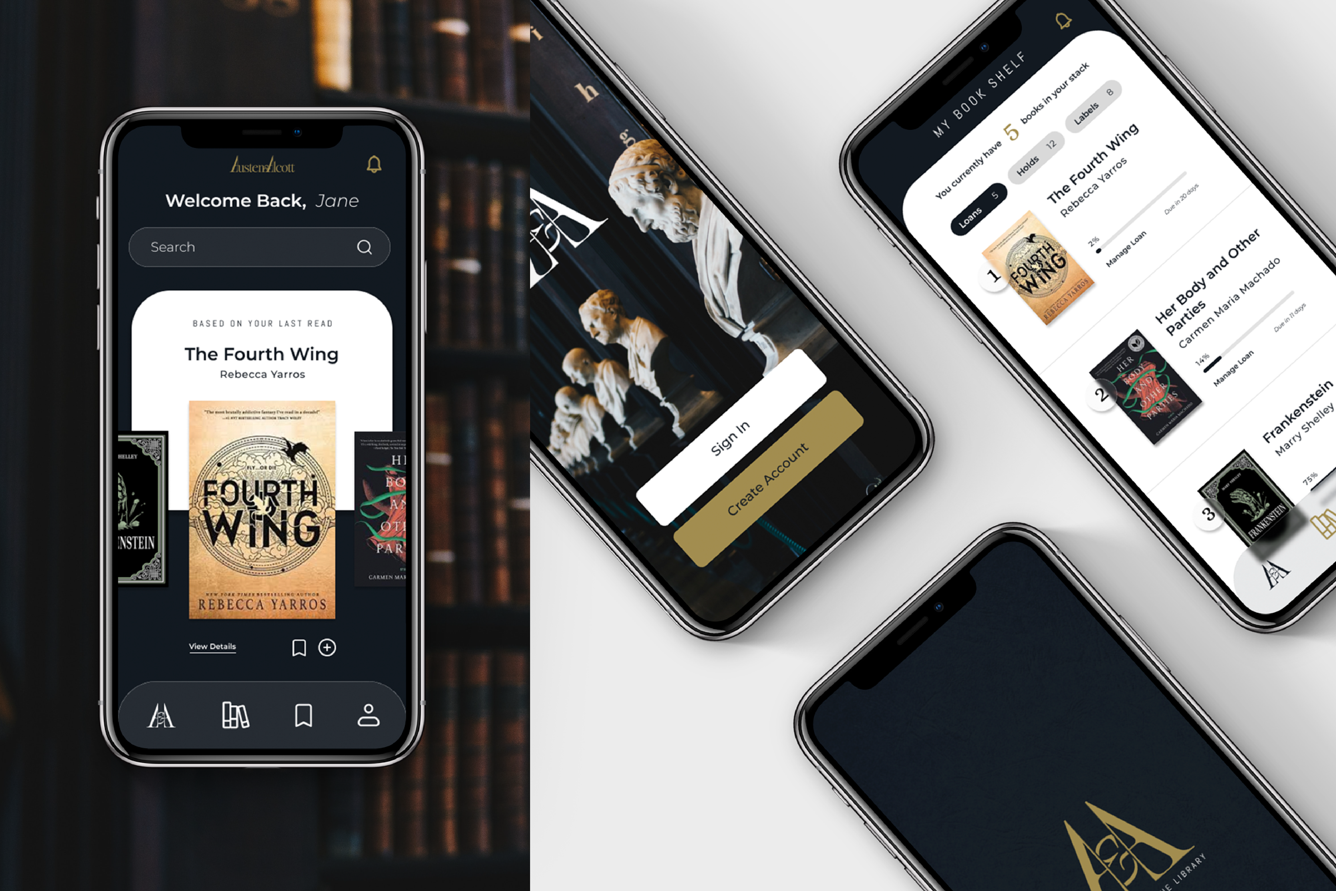 Austen & Alcott Branding + Mobile App UI Design app design brand brand collateral brand identity branding design logo logo design mobile app ui ui design