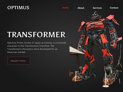 Optimus Prime animation branding colorcombinations design dribbble dribbblepost figmadesigns figmapost graphic design graphicdesigner illustration logo optimusprime robotics transformer ui uidesign uiux ux vector