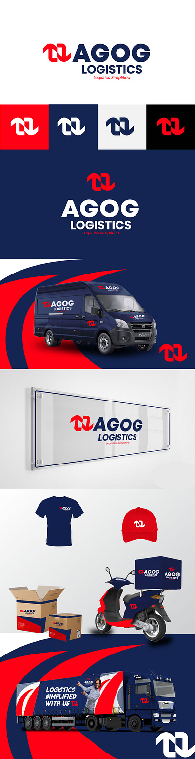 Logistic Company Logo & Branding branding design graphic design illustration logo typography ui vector