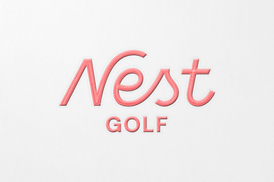 Nest Wordmark Monoline Cursive apparel brand cursive custom type embroider golf golfer green pink hand lettered italic logo design monoline nest oblique pink and green serif slanted stitching typography
