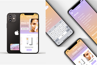 Lumina Skincare Branding + Mobile UI Design beauty brand beauty branding brand brand design branding design graphic design logo logo design mobile ui mobile ui design packaging ui ui design