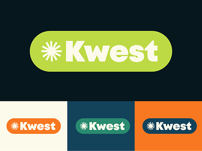 Kwest logo design brand branding bright color graphic design logo logo design minimal neon