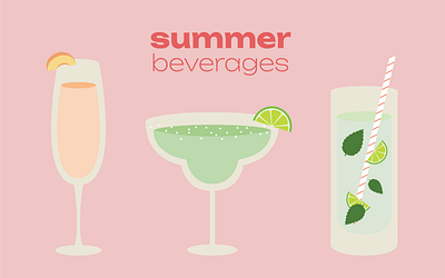 Summer Beverages beverages design graphic design illustration summer