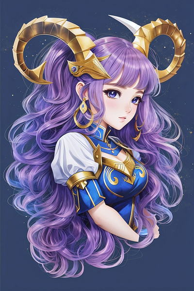 Capricorn's Ascent: Majestic AI Anime Character Art anime love