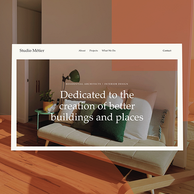 Métier architecture design interior design landing page ui web webflow website development