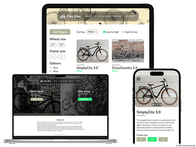 Bike Shop Design Concept branding hire me shop story ui ux webshop website