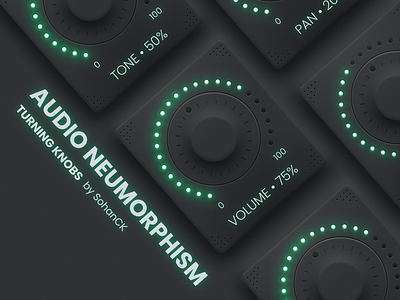 Turning Knobs - Neumorphism UI Design by SohanCK 3d audio black car color dark darkmode design graphic design knobs mode neon neumorph neumorphism paper plastic sohan sohanck turning ui