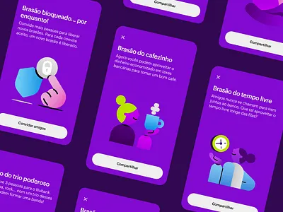 Referral badges evolution app badge bank fintech illustration mission product ui ux