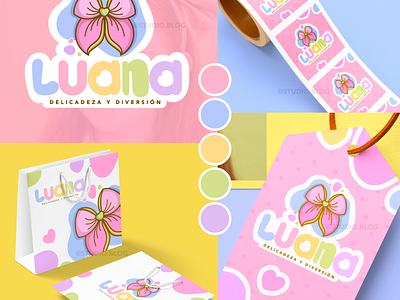 Luana Logo branding business card childlogo cutelogo design girly logo graphic design illustration lazos logo