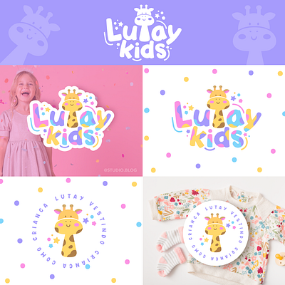 Cute Logo to LUTAY KIDS branding business card childlogo cutelogo design giraffelogo graphic design illustration kidslogo logo logotype motion graphics