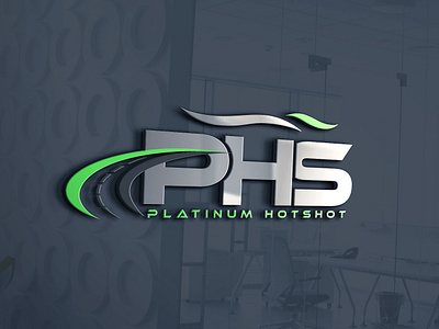 Transport Company Logo PHS bestlogo company design gray green letters logo logocreator logodesign logodesigner logos logotype phs road transport vector wordmark