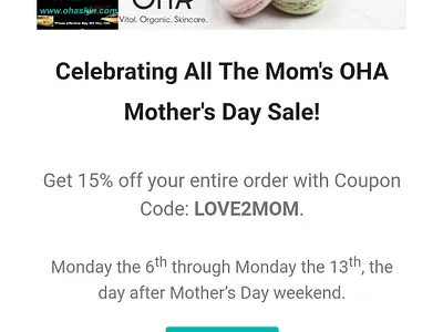 Mother's Day 2019 MailChimp email promotion for OHA Skincare adobe illustrator adobe photoshop advertising design beauty branding clean beauty design grafx.one graphic design illustration logo logo design natural oha skincare organic skincare social media content social media content creation social media content creator vector