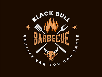 Black Bull Barbecue - Logo Design barbecue branding custom logo design exquisite graphic design illustration logo logo design restaurant simple striking ui unique ux vector