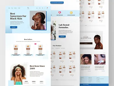 Sunscreen Brand Website Design beauty product website design beauty website design figma figma designer landing page design landingpage product website design ui ui design uiux designer ux website concept website design