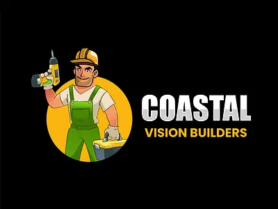 COASTAL VISION BUILDERS - LOGO DESIGN 2d logo branding character custom custom logo design graphic design handmade illustration logo logo design repairing ui unique ux vector